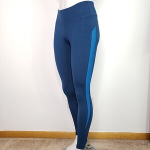 Old Navy athletic blue mesh panel compression tuxedo leggings